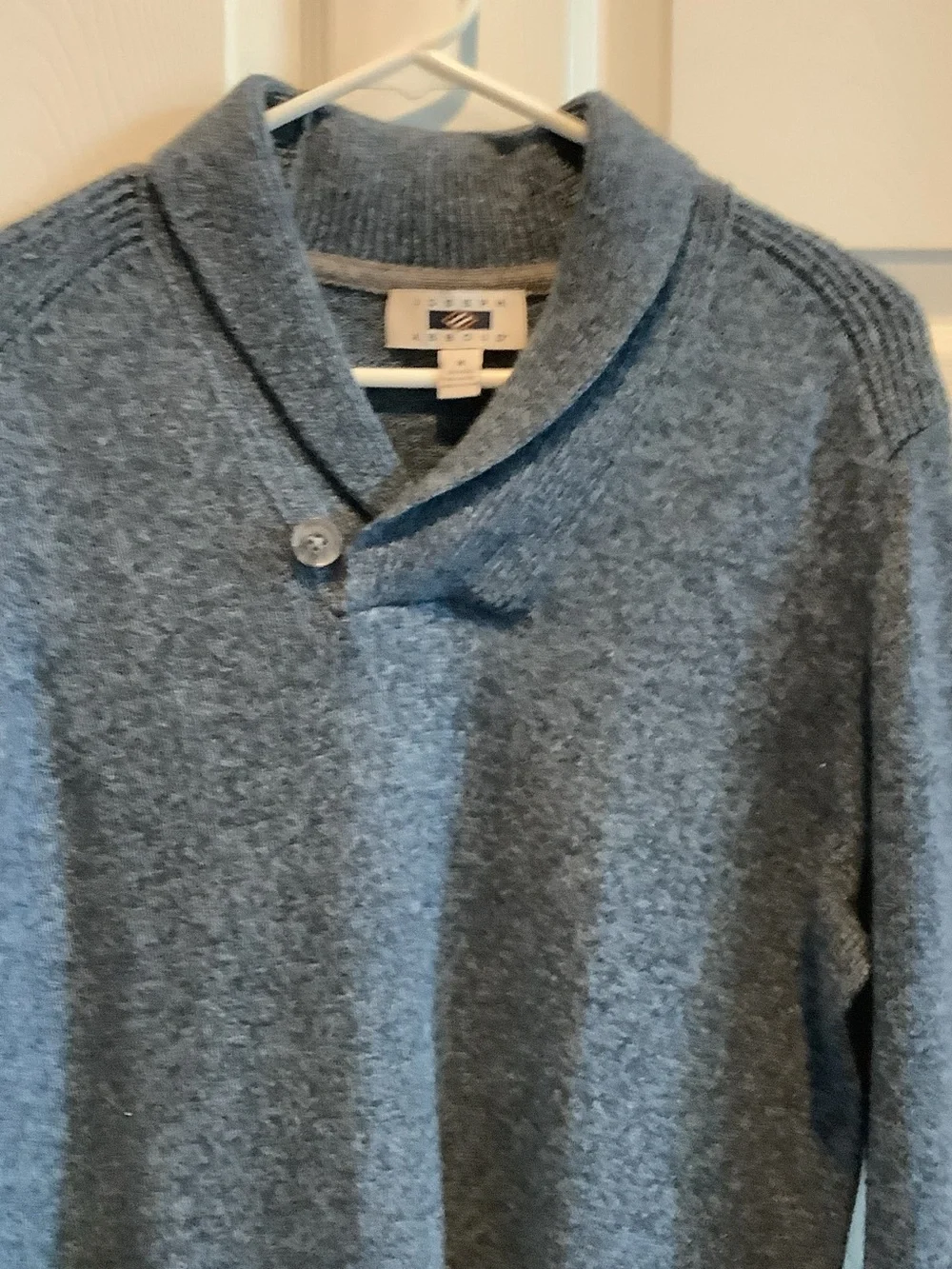 Joseph Abboud Men’s Shawl-Collar Gray V-Neck Sweater, wool blend